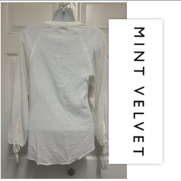 Mint Velvet White Ivory Feather Embroidered Tunic Top - Picture 3 of 11